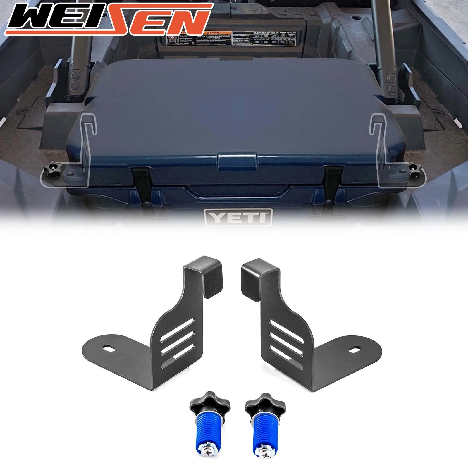 For Polaris RZR W/ YETI 35 Cooler Box Cooler Bracket Cooler Hold Down Brackets Mounts Bolt-On Steel Accessories