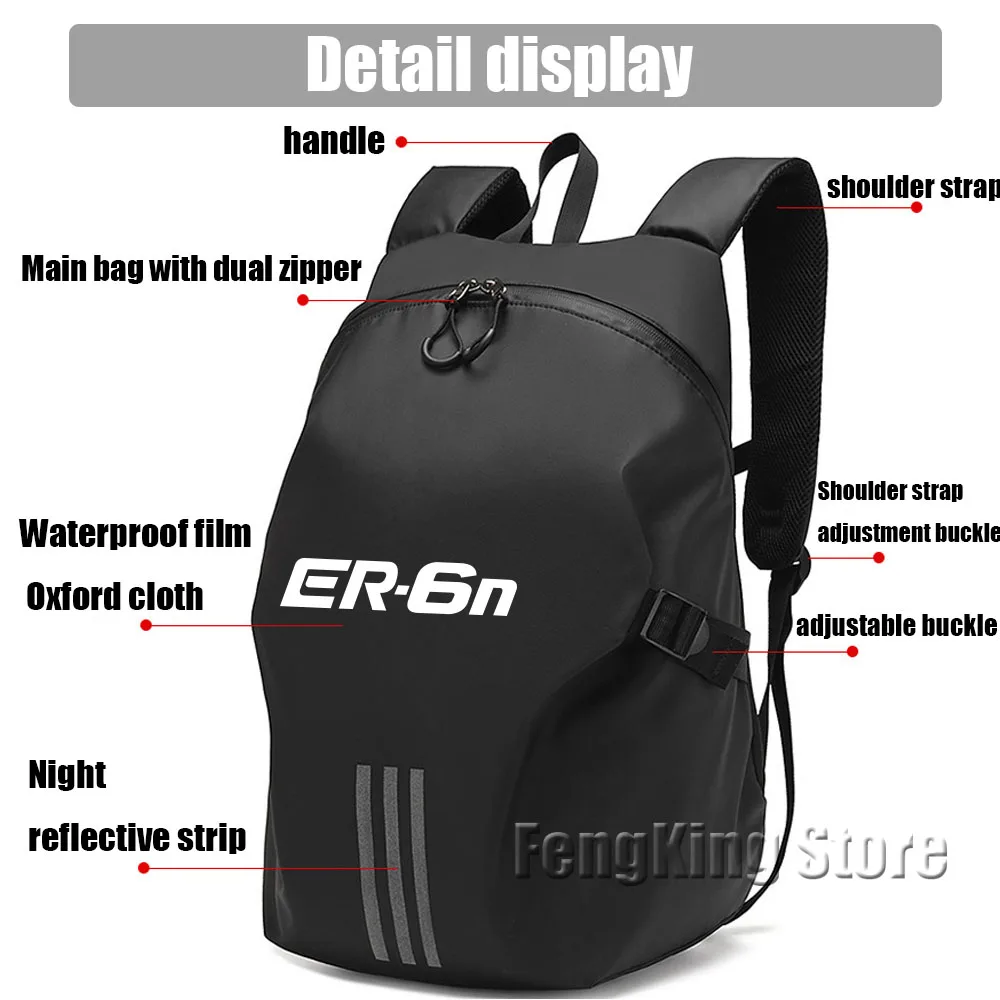 Mochila para casco de motocicleta, equipo de viaje impermeable y de gran capacidad, para Kawasaki ER6N ER 6N ER-6N Knight