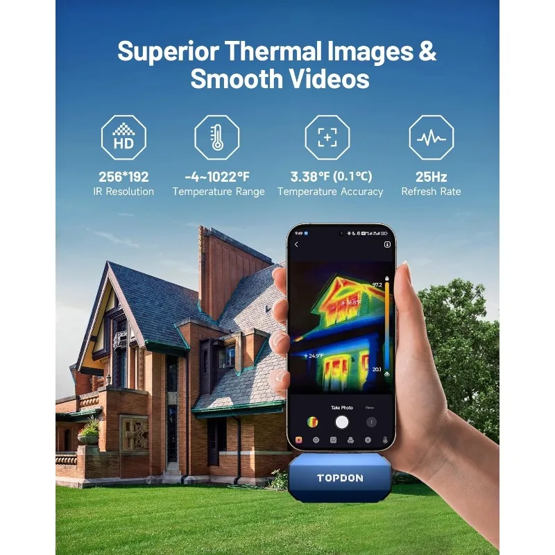 TOPDON TC001 Thermal Camera for Android, 256x192 IR High Resolution, Thermal Imaging Camera, Thermal Imager