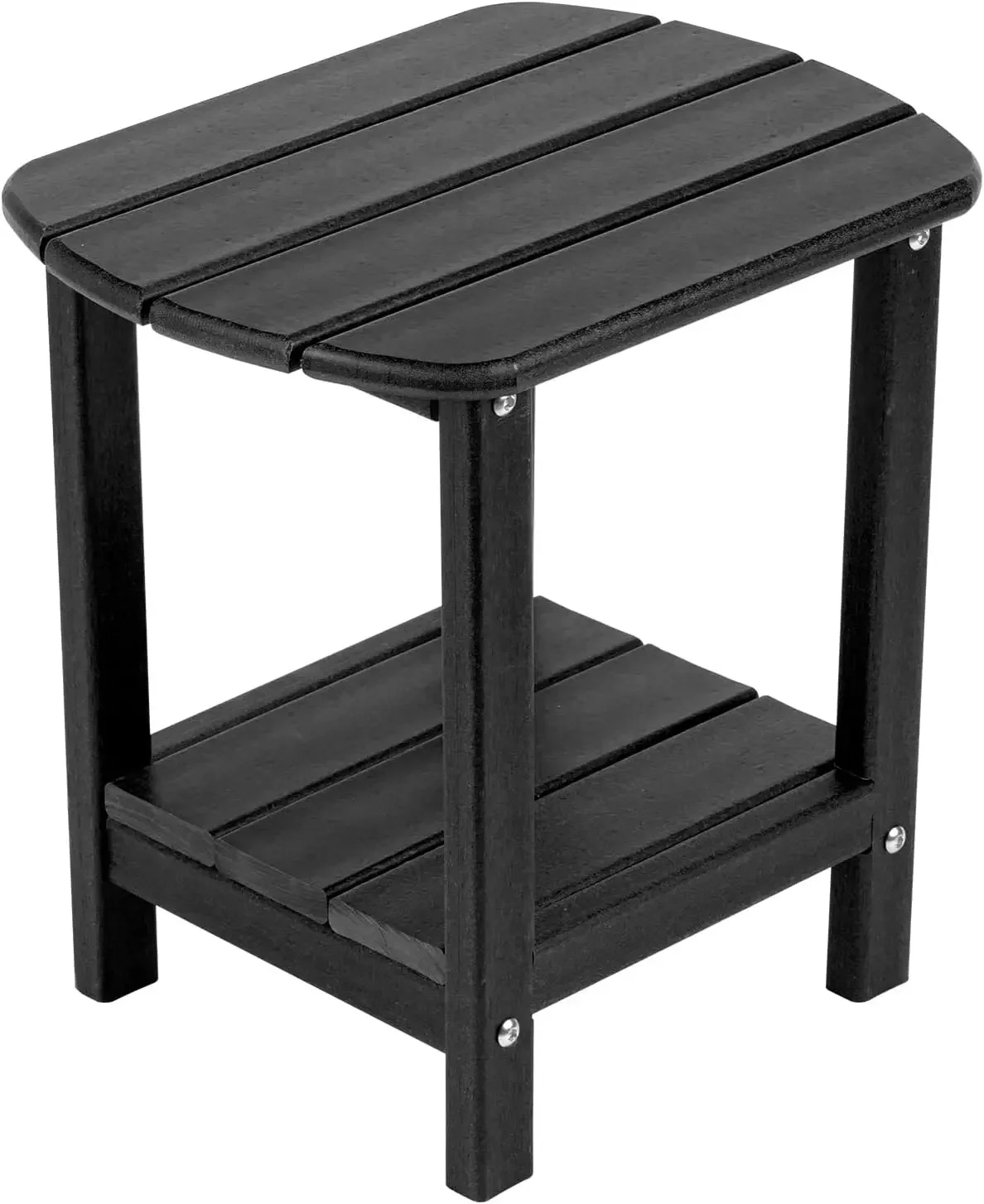 

16.5" Outdoor Side Table HDPE Plastic Double Adirondack End Table Small Table for Patio(Grey)