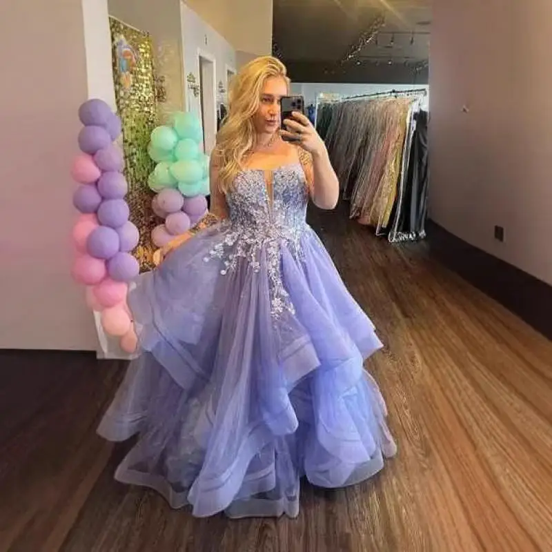 Strap Off Shoulder Dress Student Coming Of Age Dress Fluffy Dress Event Performance Dress Elegant Evening Dress Customized