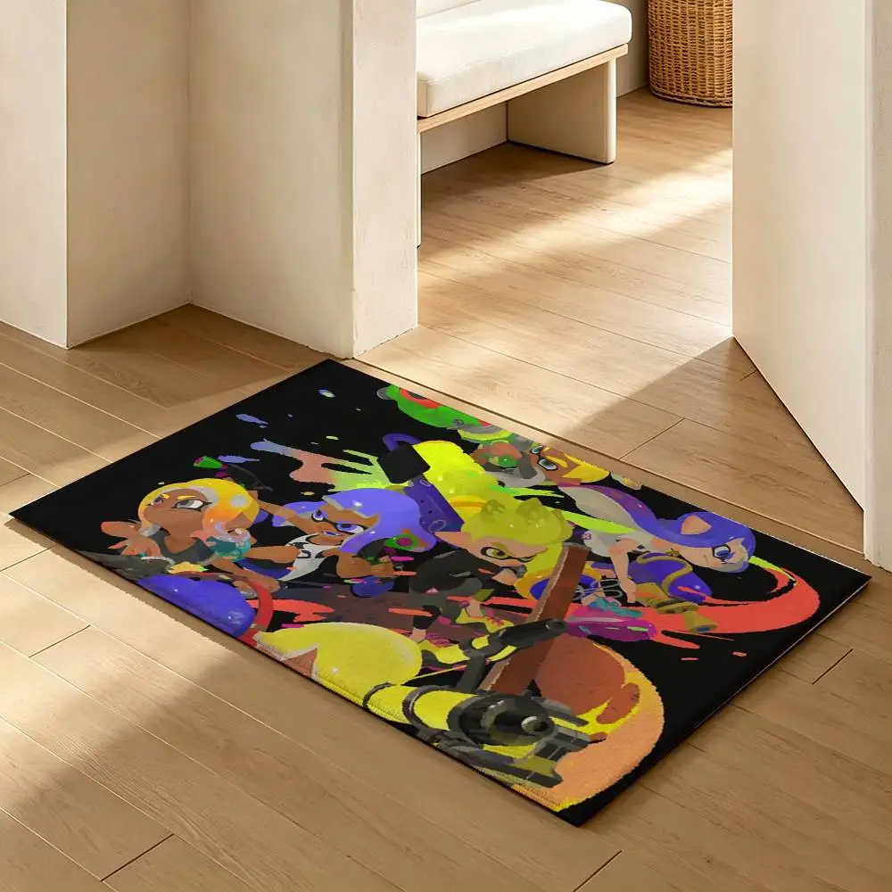 COOL S-Splatoon Anime  Soft Absorbent Decorative Floor Mat for Bathroom Entryway Living Room