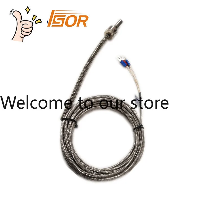 ZYSENSOR Temperature Sensor PT100 Button Spring 200MM Pipe Diameter 8MM Probe Length 20MM