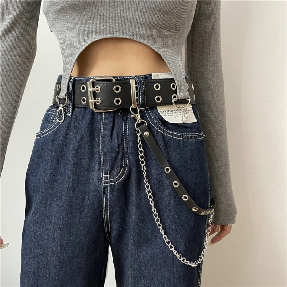 قابل للتعديل JK المرأة حزام الخصر الهيب هوب القوطية بولي Leather حزام جلد حزام الكتف انفصال تنورة حزام ملهى ليلي