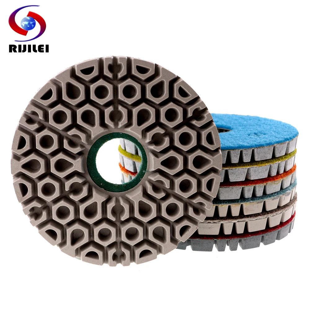 10 PCS/Set 5Inch Diamond Polishing Pad Aggressive Grinding Sanding Disc For Granite Marble Stone Wet Use Edge Floor Polish Wheel