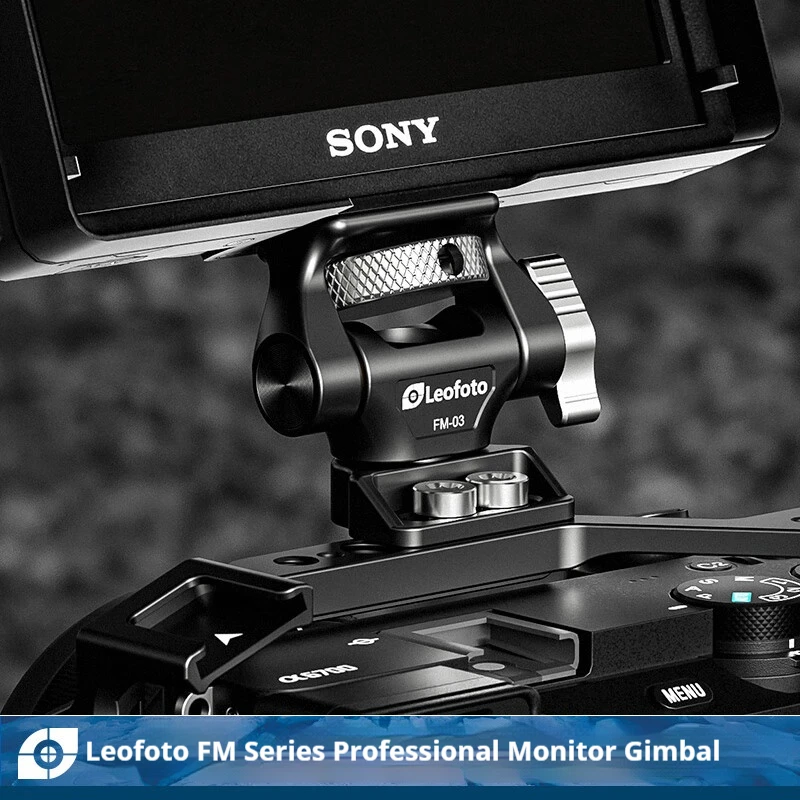 อุปกรณ์เสริมต่อขยายขาตั้งกล้องแบบตาเดียว Leofoto FM Universal Monitor Mount Snail Head FM Series Cold Shoe Arri Positioning