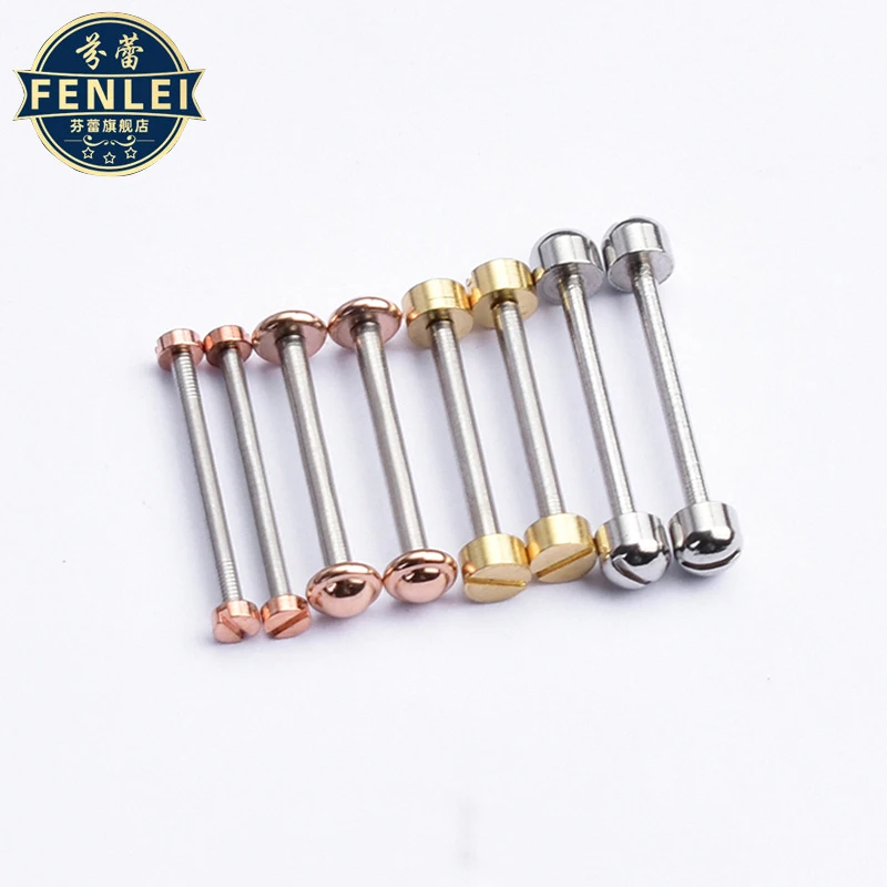 Screw In Watch Lug Stem Link Kit Watch Screw Tube Rod For Leather Watchband Strap Stainless Steel Flat Screw Rod 14 16 18 20mm