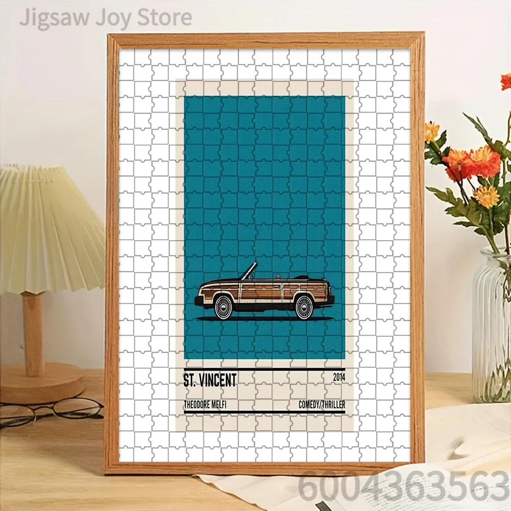St. Vincent 2014 Retro Convertible Car Paper Jigsaw Puzzle, Comedy Thriller Movie Classic Vehicle Art Paper Puzzle for Adults, C