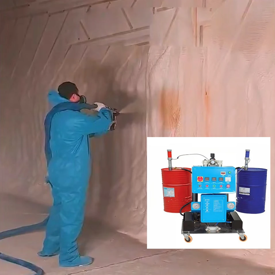 Air Driven PU Foam Spray Equipment 2 Part Polyurethane Injection Machine for Wall Roof Container Soundproof Insulation