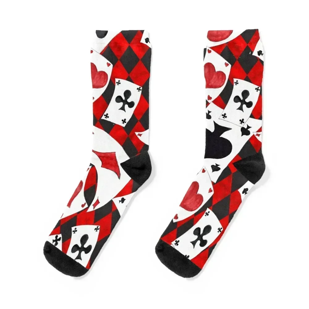 Playing Cards Pattern Socks cycling gym Heating sock Wholesale Socks Woman Men's