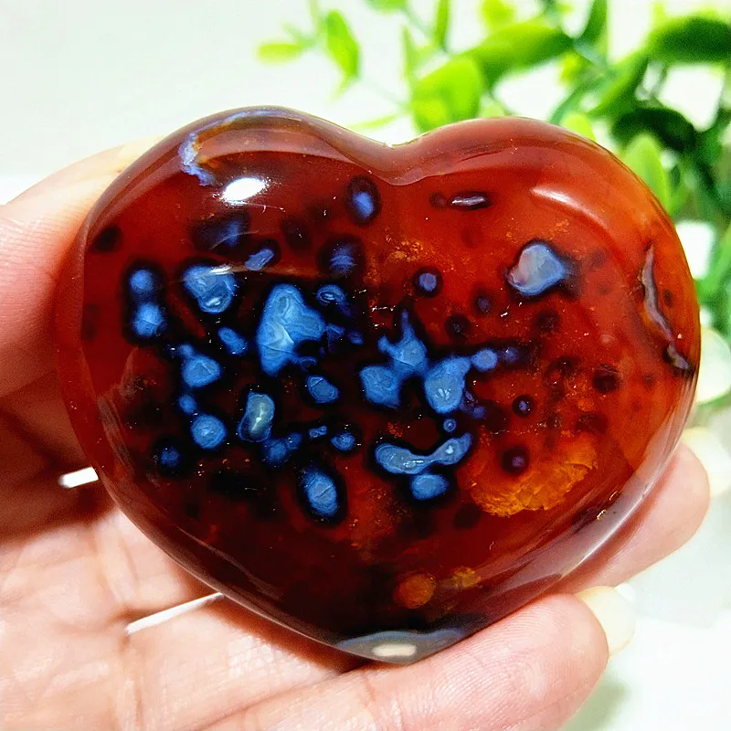 Natural Stones Red Agate Heart Meditation Witchcraft Energy Spirit Healing Exorcise Evil Spiri Feng Shui Crystal Room Decoration