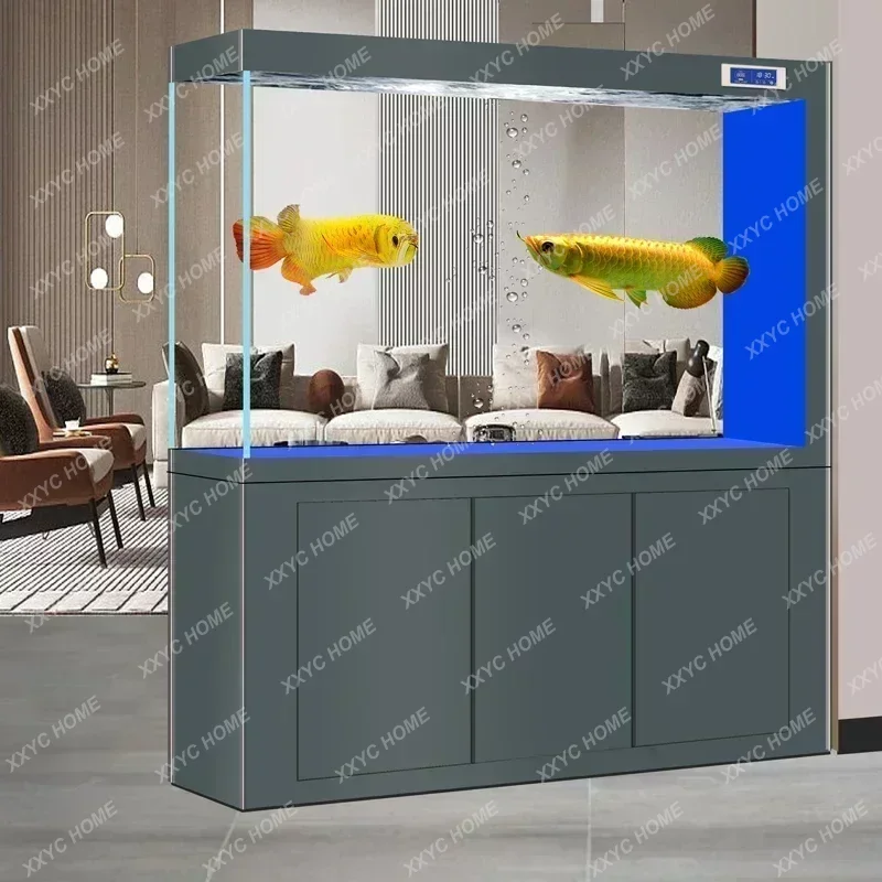 

Super White Glass Entrance Screen Dragon Fish Tank Living Room Large Change Water Aquarium