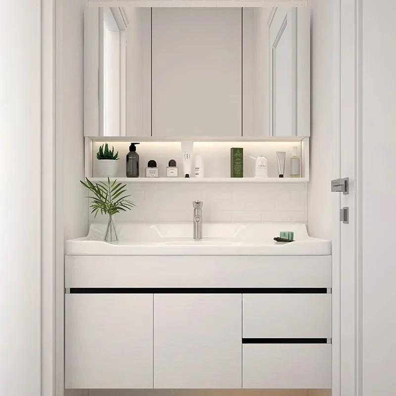 

Washbasin Mirror Bathroom Cabinets Storage Vanity Drawer White Bathroom Cabinets Display Mobile Bagno Home Furniture