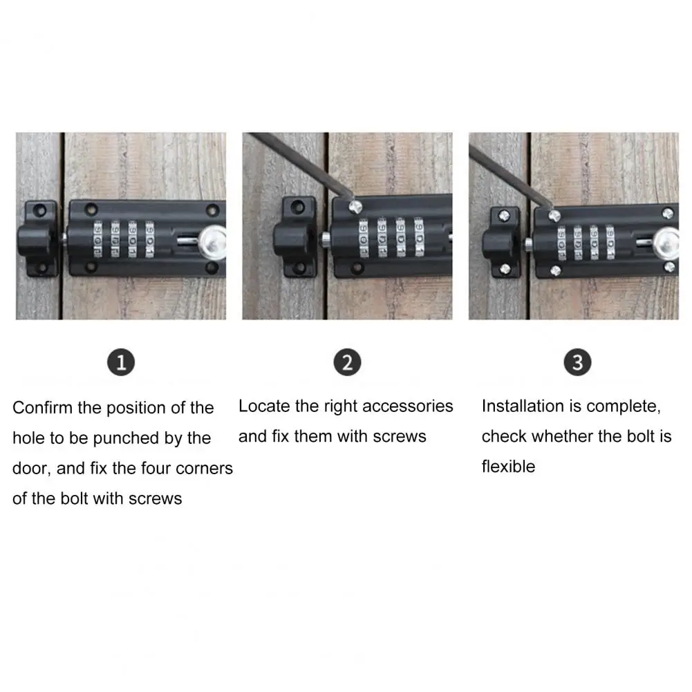 Modern Door Bolt Code Lock High Strength Shock-proof Simple Sliding Door Bolt Code Lock for Home Not Easy to Loose