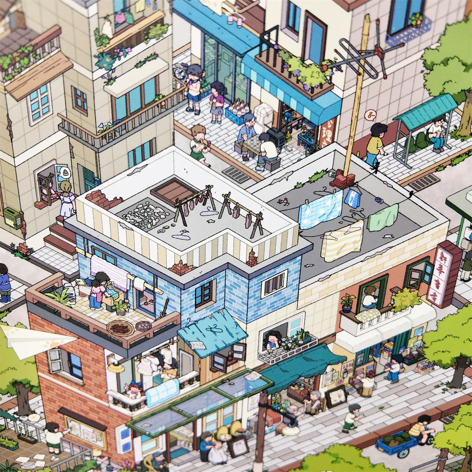 

4/8pcs Scenes Cartoon Landscape Sticker paper airplane DIY 3D Sticker Cabin Scene Pocket Birthday Gift for Kid Child Student