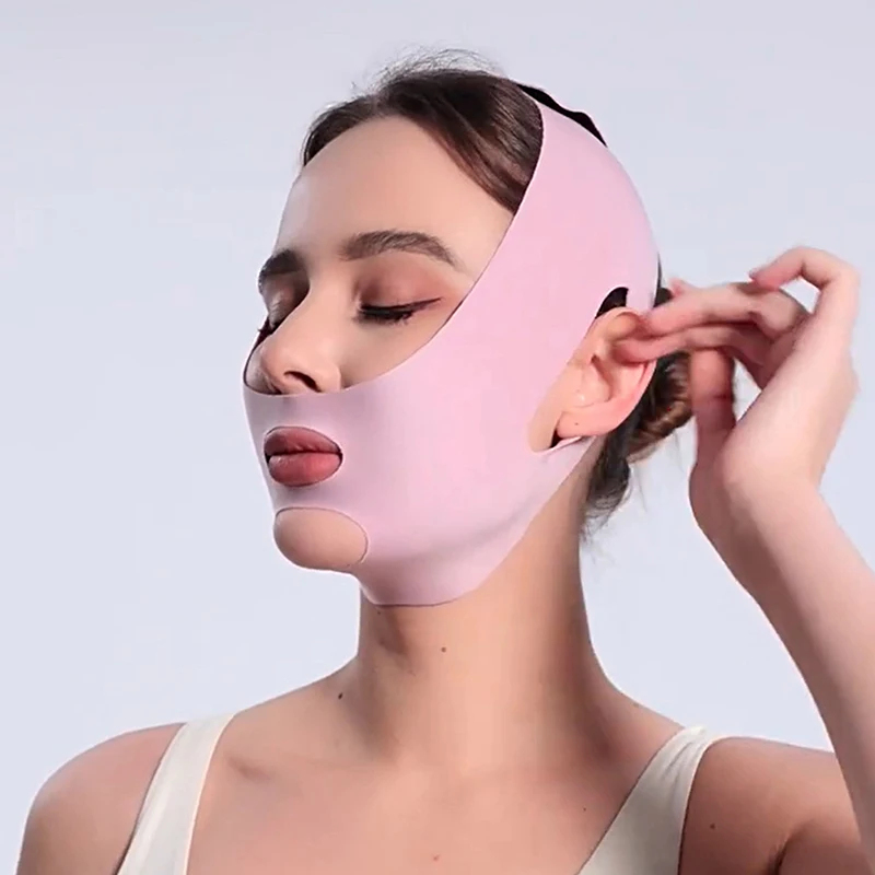 Masque de sommeil sculptant le visage réglable, respirant, élastique, V, Bandage amincissant, soins de la peau, Lifting, raffermissement, outils Anti-rides