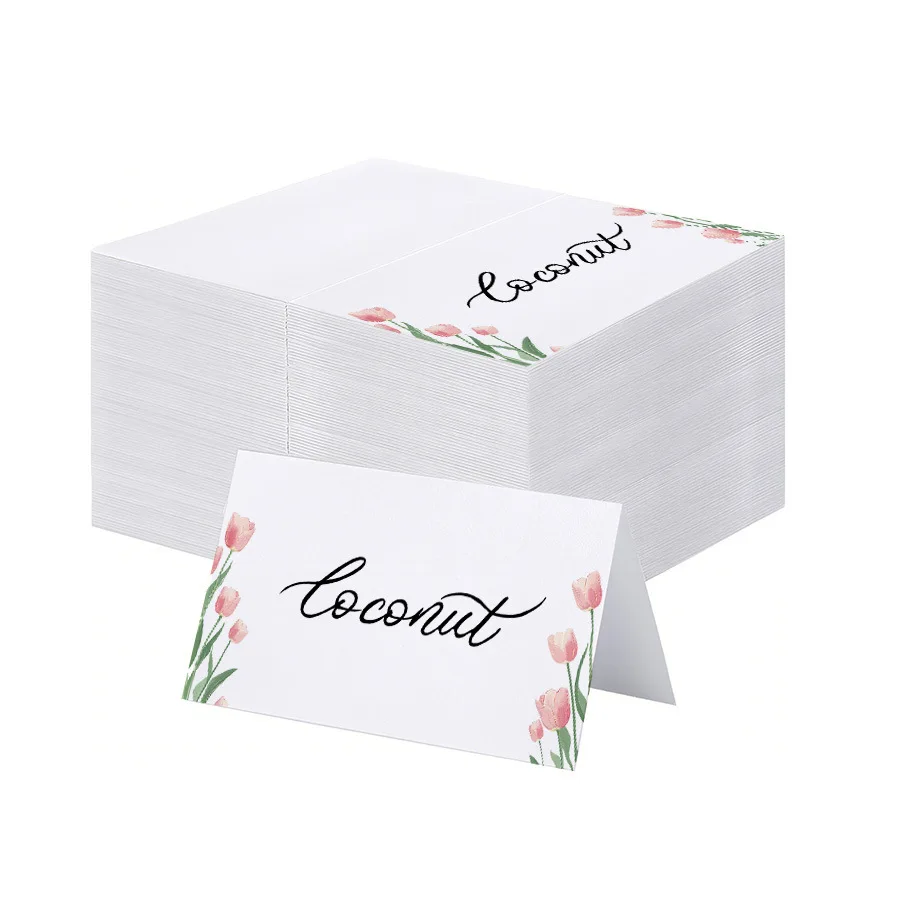 20/50/100 Stück Tischkarten mit Blumenmuster für Hochzeiten, Bankette, Restaurants, Hotels, Geburtstagsfeiern