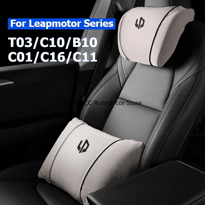 ‌ Per Leapmotor T03 C10 B10 C01 C16 C11 2025 2026 Auto Poggiatesta Collo Cuscino Supporto Lombare In Pelle Nappa Auto Cuscino Accessori
