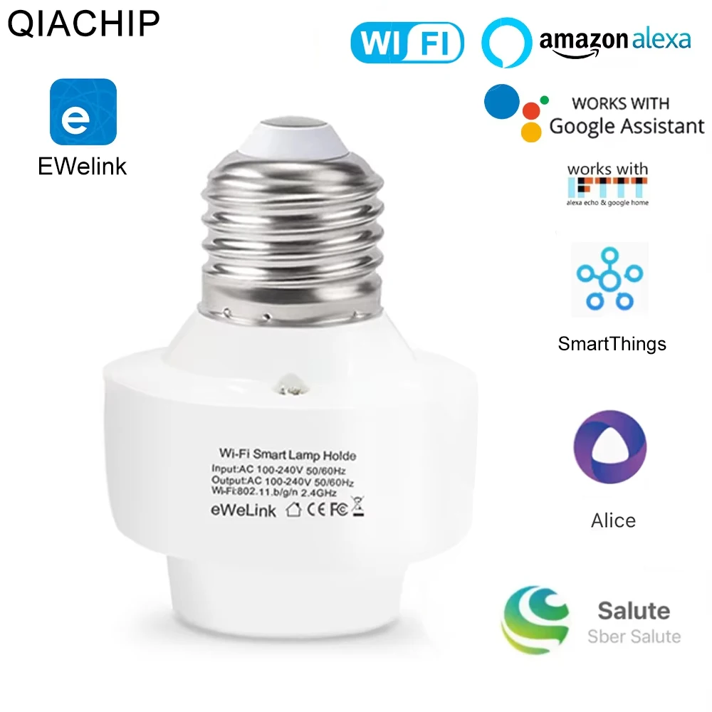 EWelink Mini E27 Wifi Lamp Holder Remote Control APP Smart Home Light Bulbs Adapter Via Alexa Google Home Voice Control