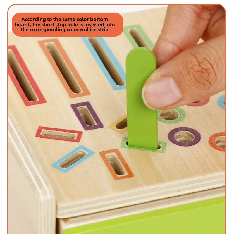 ألعاب مطابقة خشبية مونتيسوري فرز الألوان المهارات الحركية الدقيقة لغز شكل مباراة التوازن عصا الرياضيات تعلم لعبة أطفال حسية