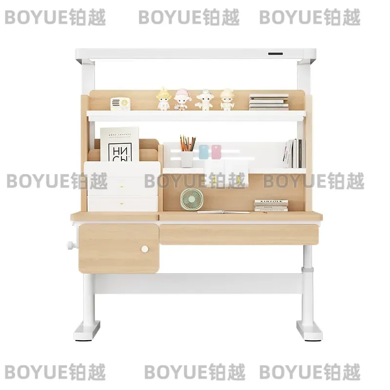 Adjustable Height Kids Study Desk and Chair Set Solid Wood Ergonomic Writing Table for Children Homework Station Learning