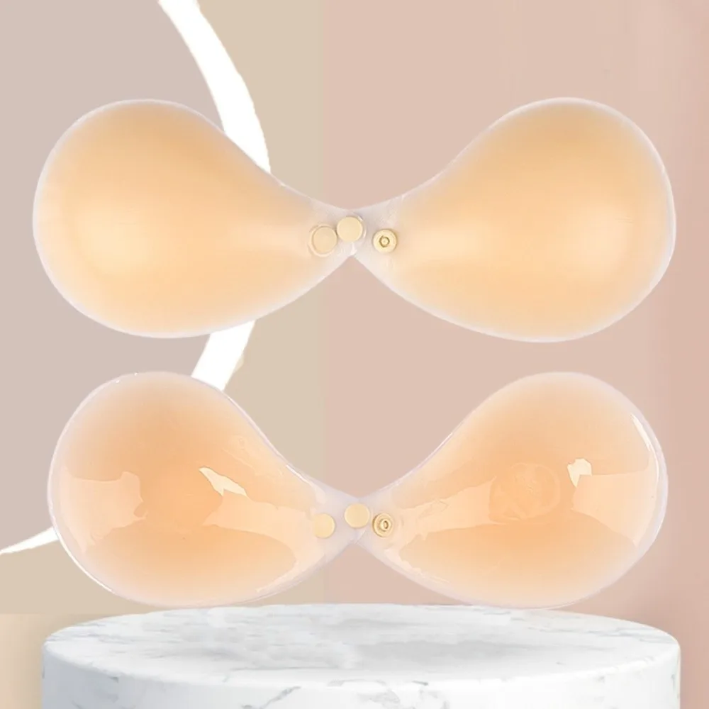 

With Buckle Silicone Chest Pads Strapless Invisible Silicone Bra Pads Lift Up Push Up Inserts Chest Cups Bra Accessories