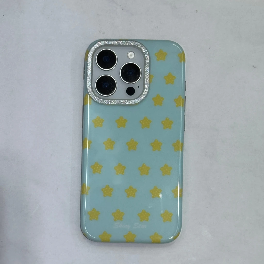 بسيطة بريق كامل الشاشة التعميم النقاط نجوم للصدمات واقية غطاء الهاتف القضية آيفون 17 16 15 14 برو ماكس #6