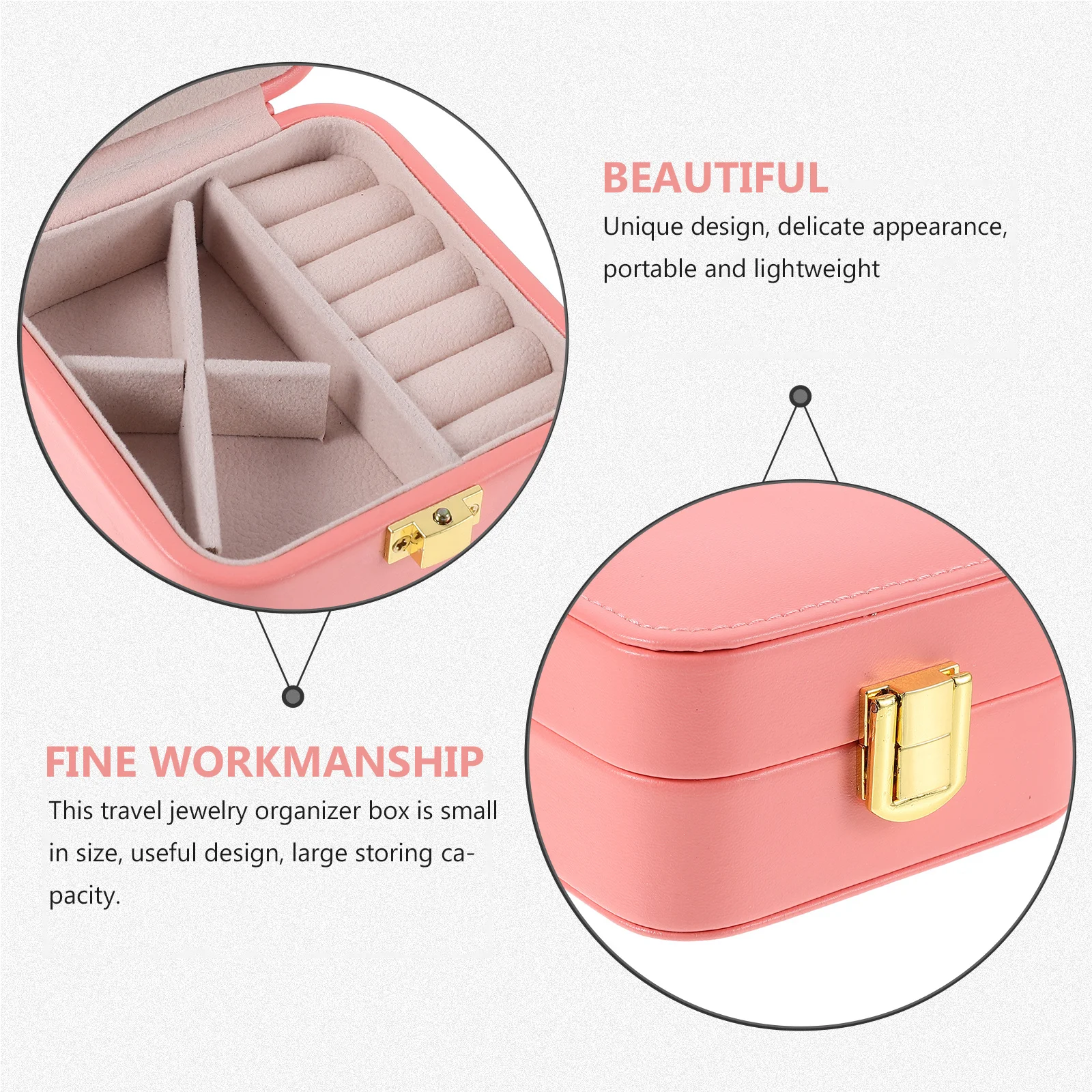 Small Portable Jewelry Organizer Box Travel Case for Necklace Bracelet Rings Earrings Storage with Mirror Necklace Jewelry Box