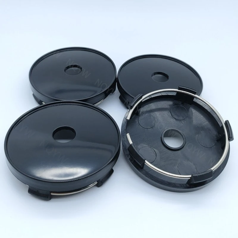 4Pcs/Set 60mm ABS Car Wheel Hub Center Cap Cover Black Silver Universal Vehicle Rims Dust- proof Cover Hubcaps Hub Center Cover