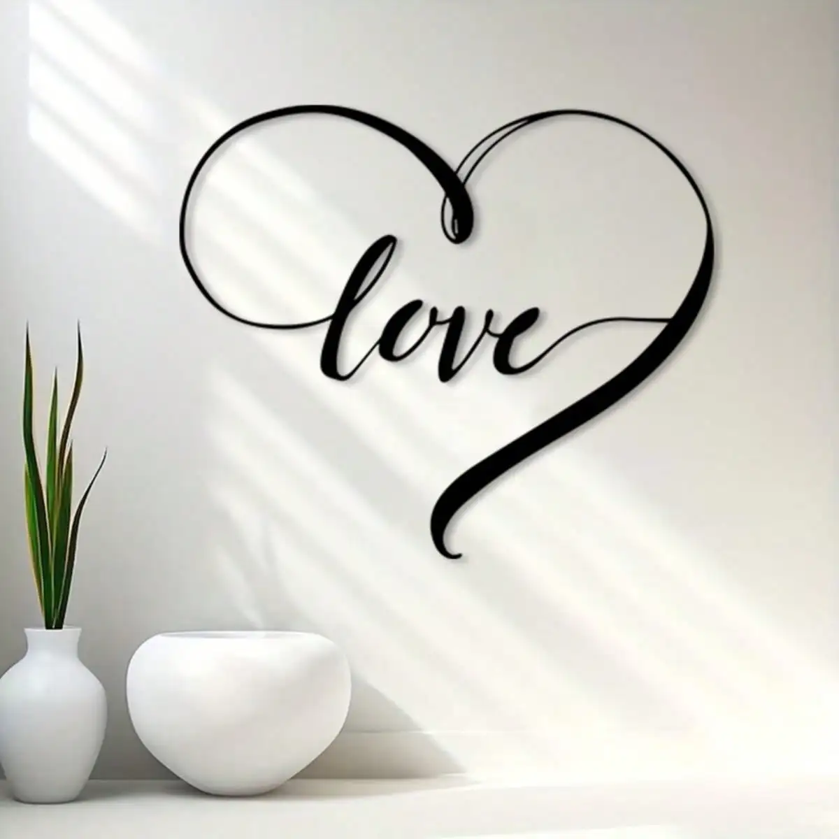 1PC Infinite Love Heart Metal Wall Decor, Elegant Script Iron Art, Home Office Decor, Valentine & Christmas Gift