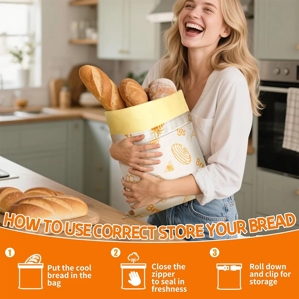 UNTIOR Eco Friendly Reusable Linen Cotton Beeswax Bread Airtight Fresh Storage Homemade Sourdough Bread Preservation Organizer
