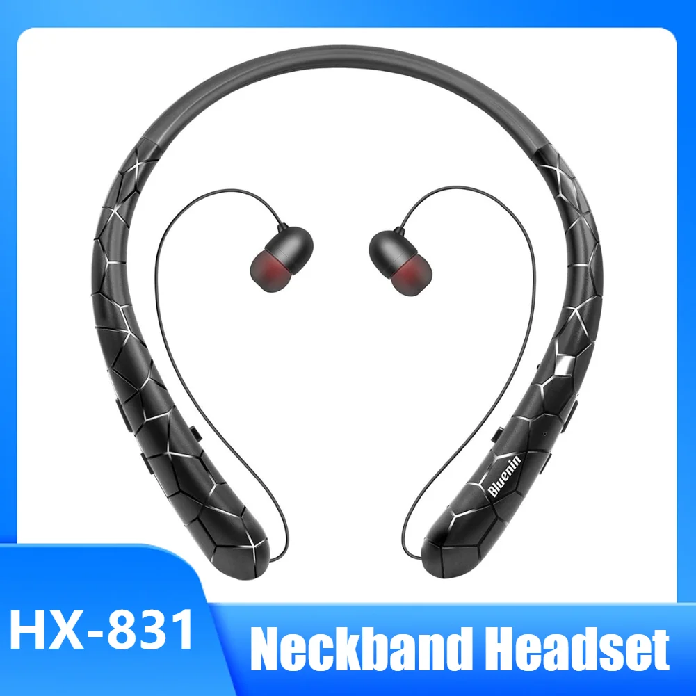 Wireless Headphones Neckband Headset Noise Canceling Earphones Workout Headphones Bluetooth Headset with Mic In Ear Earbuds