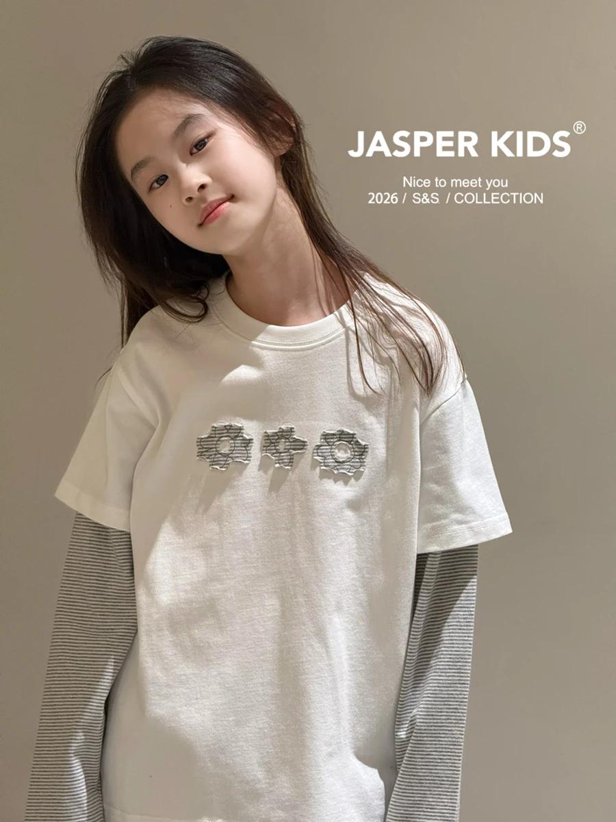 polaree-t-shirt-a-manches-longues-pour-filles-motif-floral-et-raye-en-coton-respirant-style-coreen-vetements-pour-enfants-hauts-pour-enfants