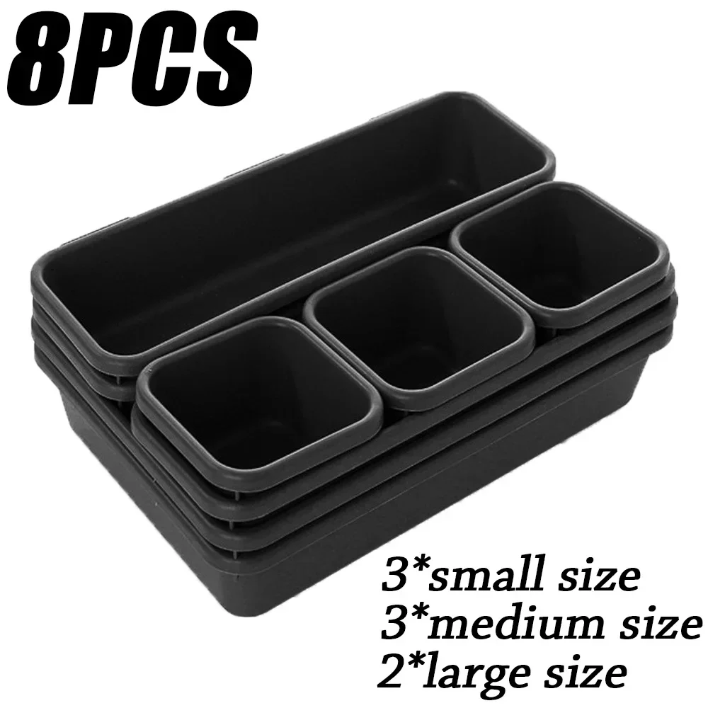 32 Stuks Bureau Lade Organisatoren 3 Size Plastic Grijpende Ondiepe Tool Organizer Lade Verdelers Afscheiders Opbergbakken Container