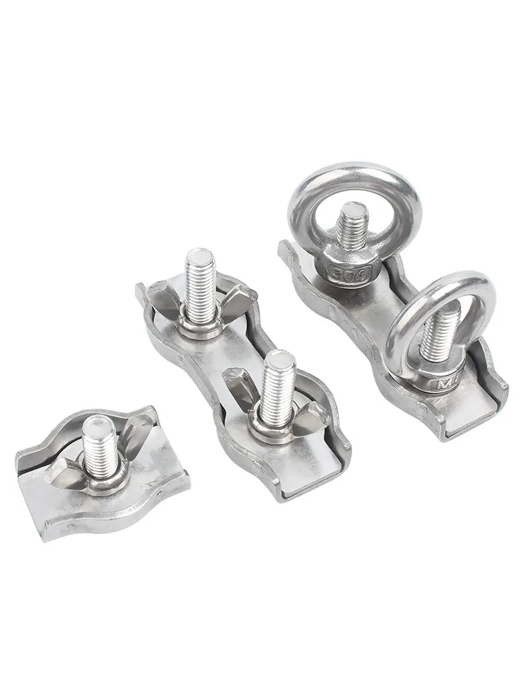 Wire Rope Clamp Caliper M2 M3 M4 M5M6M8M10 304 Stainless Steel Cable Tensioners Anti-Slip Bolt Clip Rope Simple Grip Fixing Tool