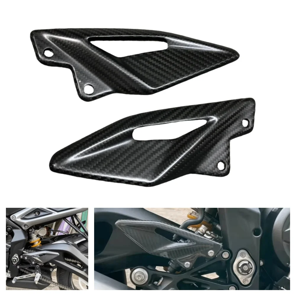 

For Triumph Street Triple 765 R RS 2016-2023 2024 Street Triple 660/S 2020-2022 Carbon Fiber Motorcycle Heel Guard Plates