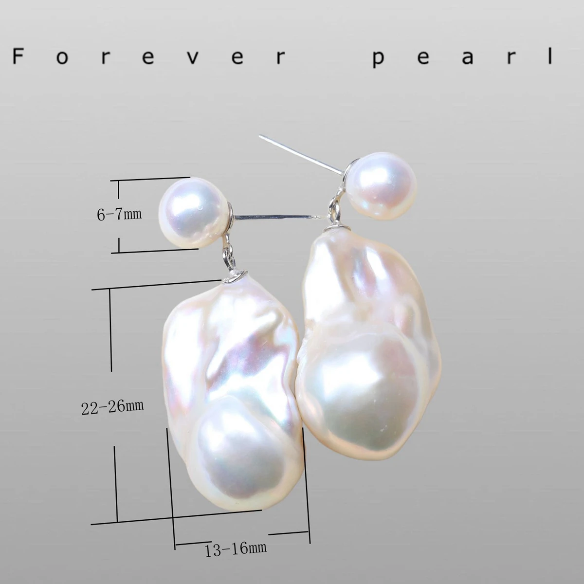 Baroque 15-25mm Natural Freshwater Shaped Pearl Retro Irregular Double Beaded Earrings Temperament Premium Women\'s Jewelry Gift