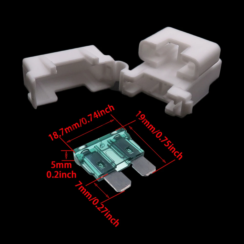 1 Set Standard/Middle/Medium Fuse Box Assembly With 2pcs Terminals White Auto AC Assembly Insurance Socket Blade Fuse Holders