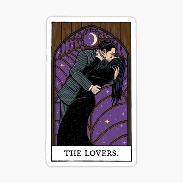 The Lovers Tarot Card  5PCS Stickers for Bumper Room Art Stickers Wall Water Bottles Luggage Decor  Car Cute Cartoon Print