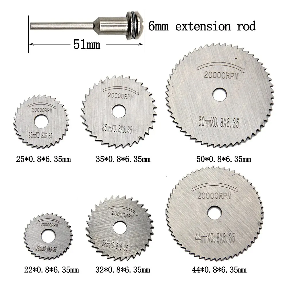 7pc Woodworking Metal Cutting Blade Electric Drill Circular Saw Blade High-speed Steel Electric Grinder Small Saw Blade Tool Set