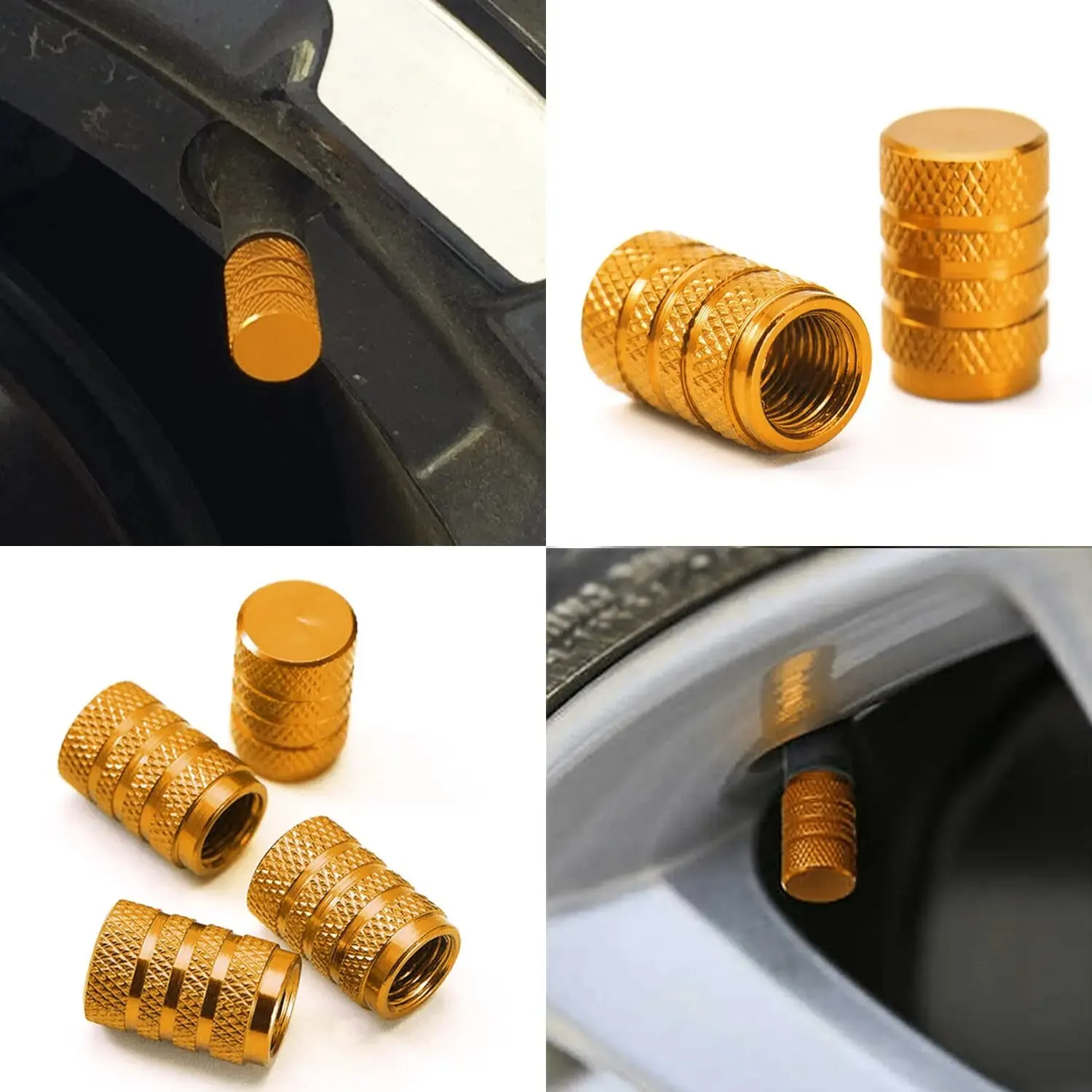 4pcs Universal Car Wheel Tire Valve Stem Caps Dust Covers Aluminum Tire Wheel Stem Air Valve Cap Car Accessories