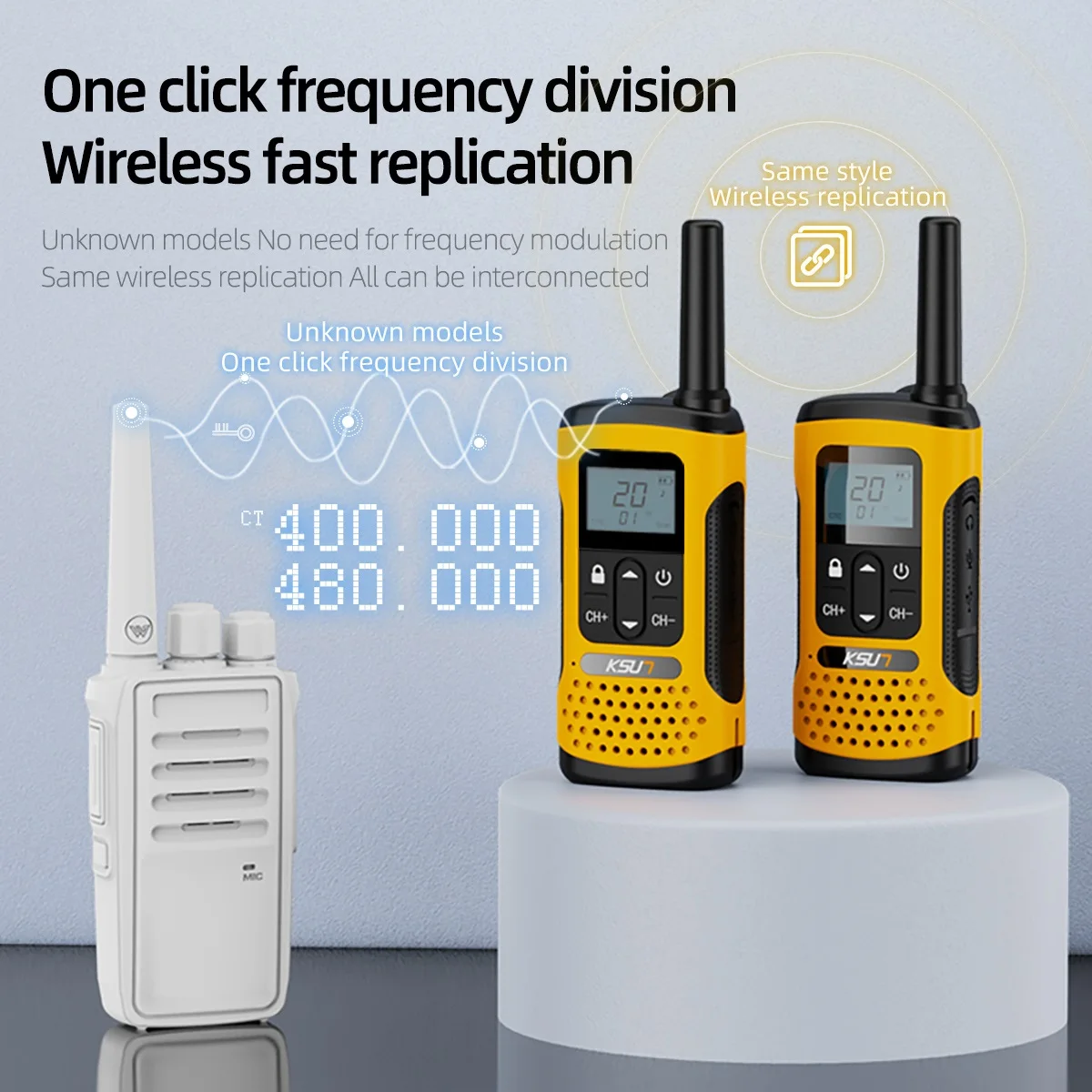 KSUN GZ32 Wireless Intercom PMR FRS License Handheld Two Way Radio Transmitter UHF Walkie Talkie for Hotel Restaurant