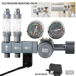 Aquarium DIY Co2 regulator dual stage pressure regulating valve Co2 multi splitter output fish tank Co2 pressure reducing valve