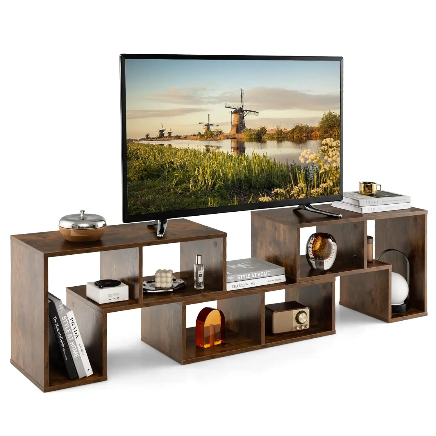 

3 Pieces Console TV Stand, Free-Combination Entertainment Center for 50 55 60 65 Inch TV, Minimalist Modern Media, Customized