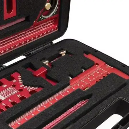 Aluminum Alloy Woodworking Tool Set with Square Angle Ruler Center Scribe and Dovetail Measuring Tools for Layout and Marking