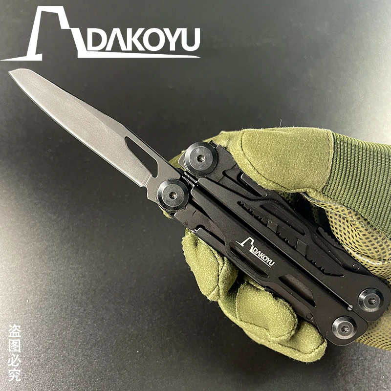 DAKOYU Opvouwbare multitooltang 16-in-1 multifunctionele combinatietool Tang Opvouwbare schaar EDC Outdooruitrusting Zwitsers