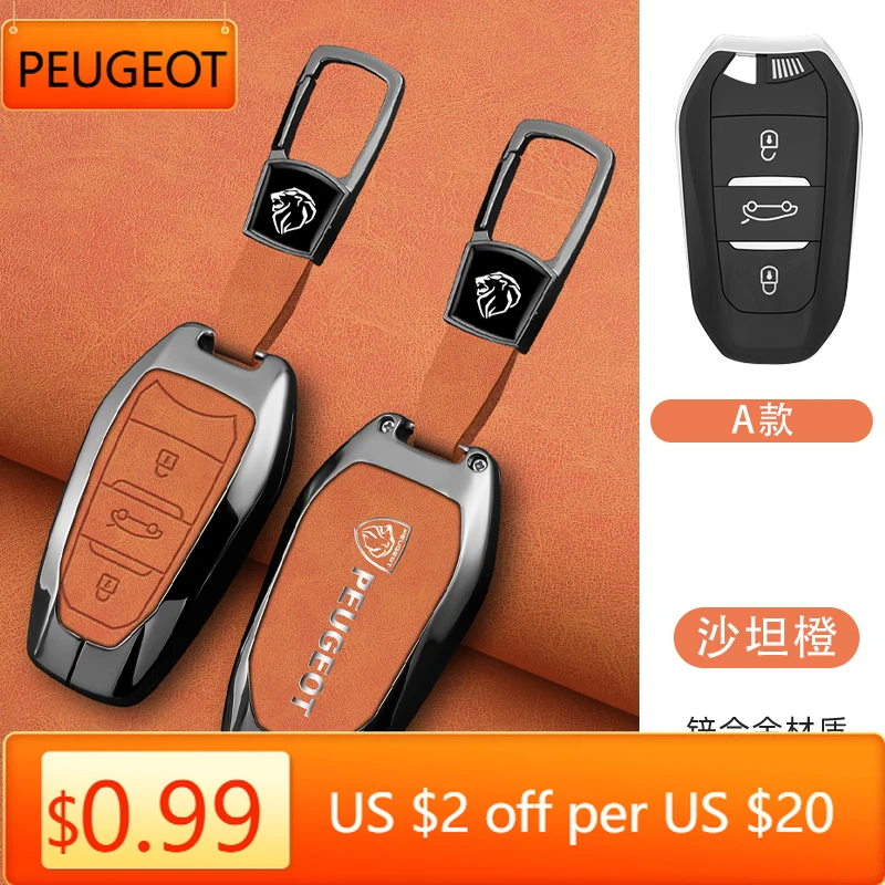 

2025 Hot Zinc alloy Car Remote Key Case Cover For Peugeot 2008 3008 4008 5008 308 408 508 For Citroen C1 C3-XR C4 C6 C8 Picasso