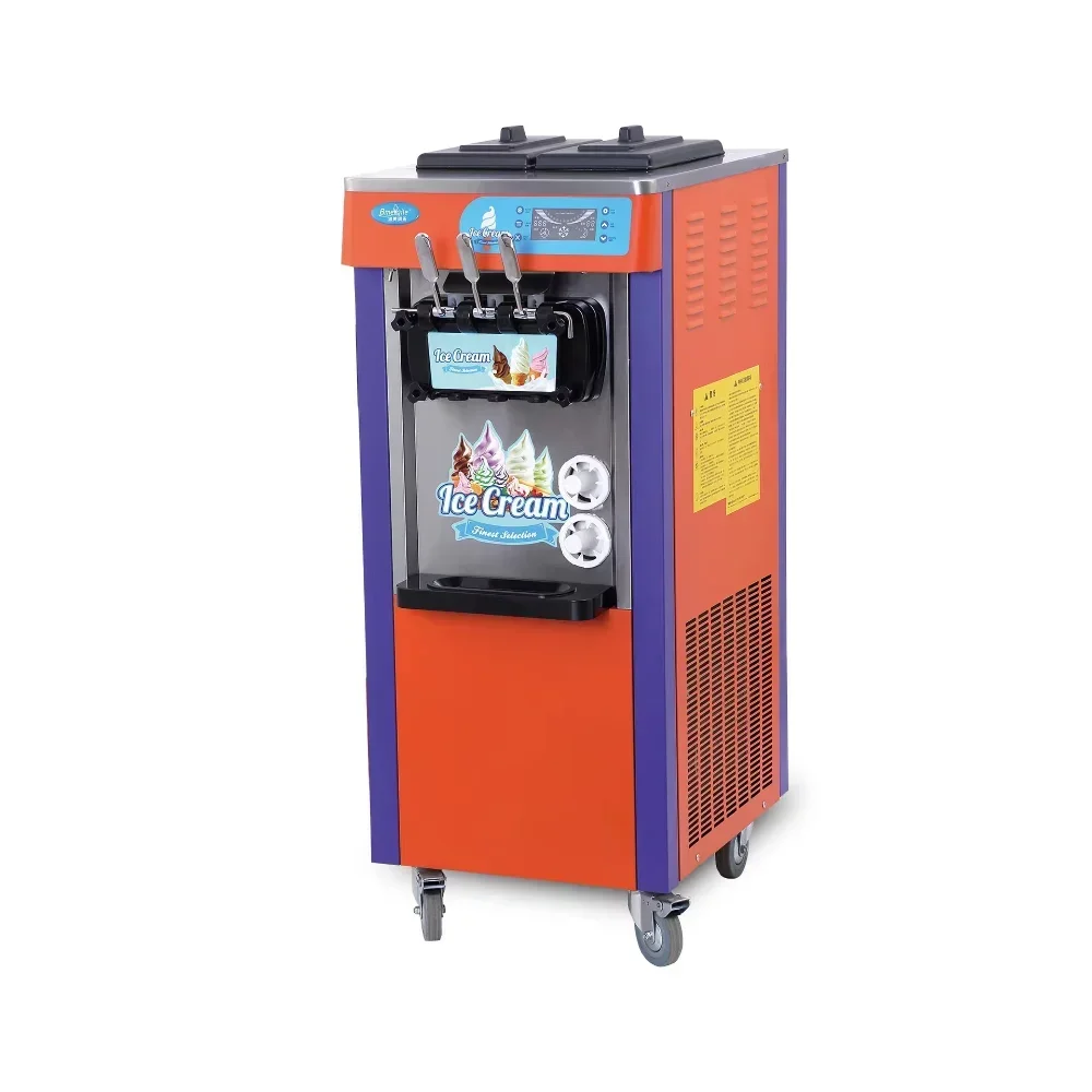 exquisite craftsmanship 3-Flavor floor model machine ice cream, with air pump, with dual compressor system
