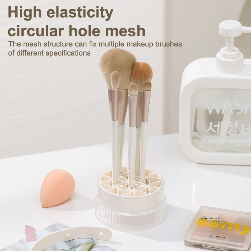 متعددة فرشاة للمكياج تنظيف السلطانية الجمال البيض تنظيف أداة تخزين مجموعة لفرشاة مسحوق نفخة التنظيف الجاف تجفيف #4