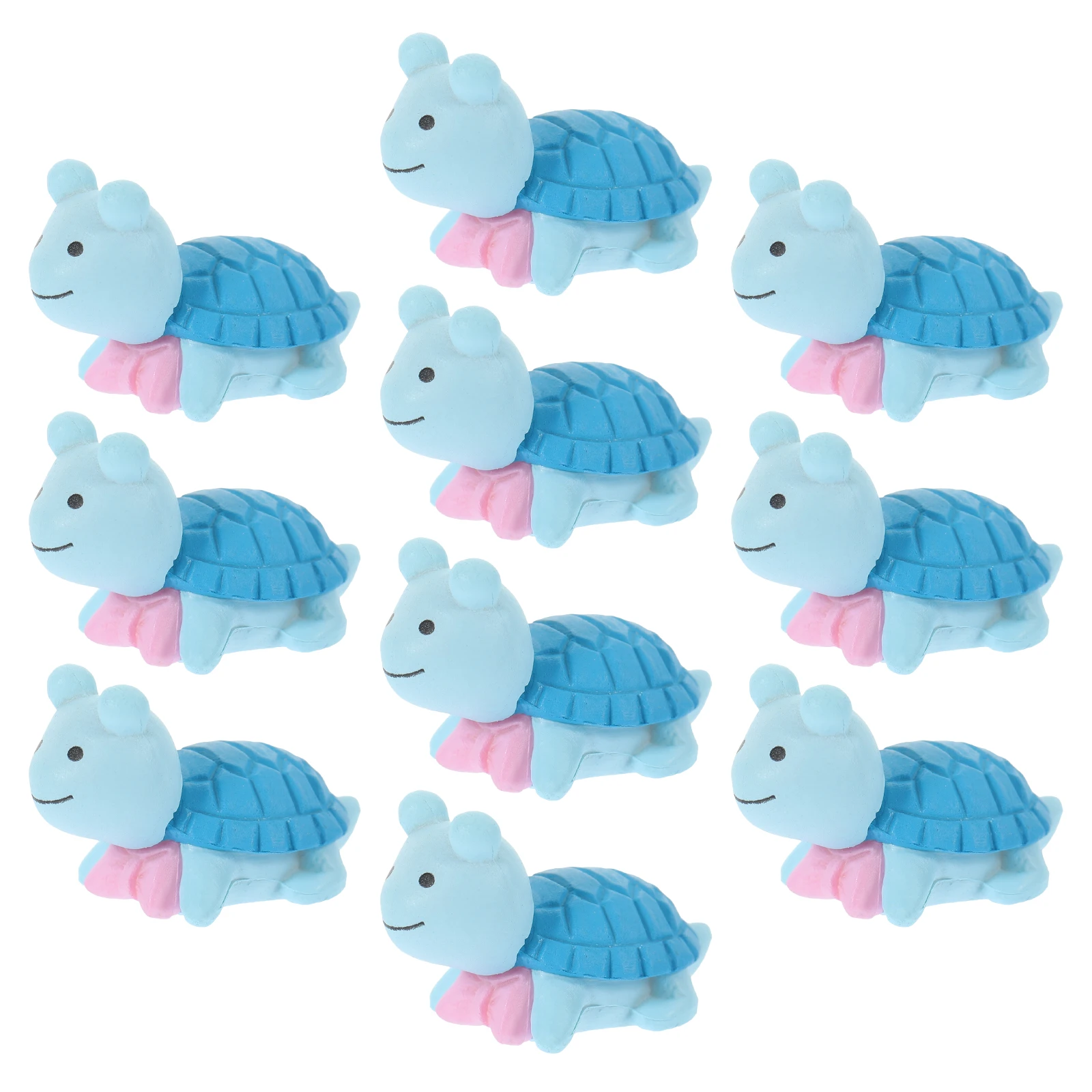 

10pcs Blue Small Turtle Decorations Plastic Figurines Mini Statues DIY Terrarium Gardening Accessories Plastic Turtles
